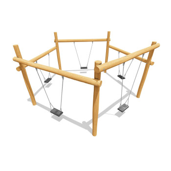 П’ятимістна гойдалка з натурального дерева WP313, 510, 510, 260