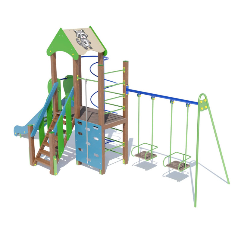 Ігровий комплекс "Єнотик" (з подвійною гойдалкою) DIO712.6, 631, 249, 323
