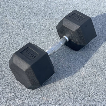 Гексагональна обгумована гантель 15 кг DB3020-15