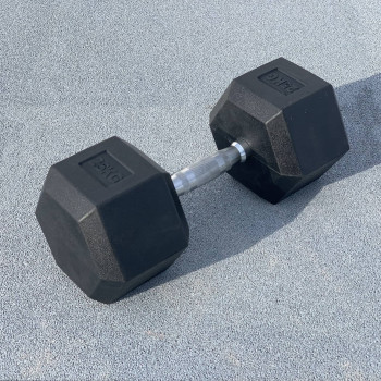 Гексагональна обгумована гантель 25 кг DB3020-25